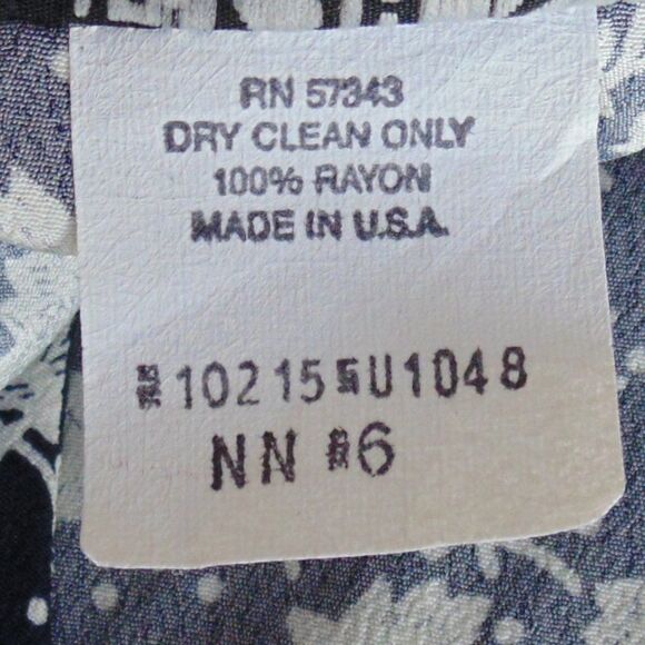 Vintage Skirt Set, XS, 3 piece, Top/Skirt/Belt, Blue Floral Rayon, Peplum, LS - Picture 12 of 12